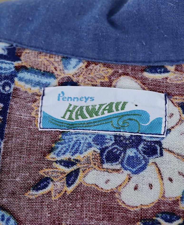 Vintage 1970s Hawaiian Print Chambray Shirt - ThisBlueBird