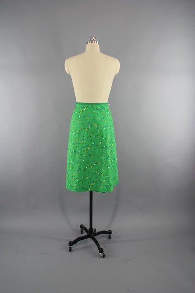 Vintage 1960 Hearts Novelty Print Wrap Skirt - ThisBlueBird