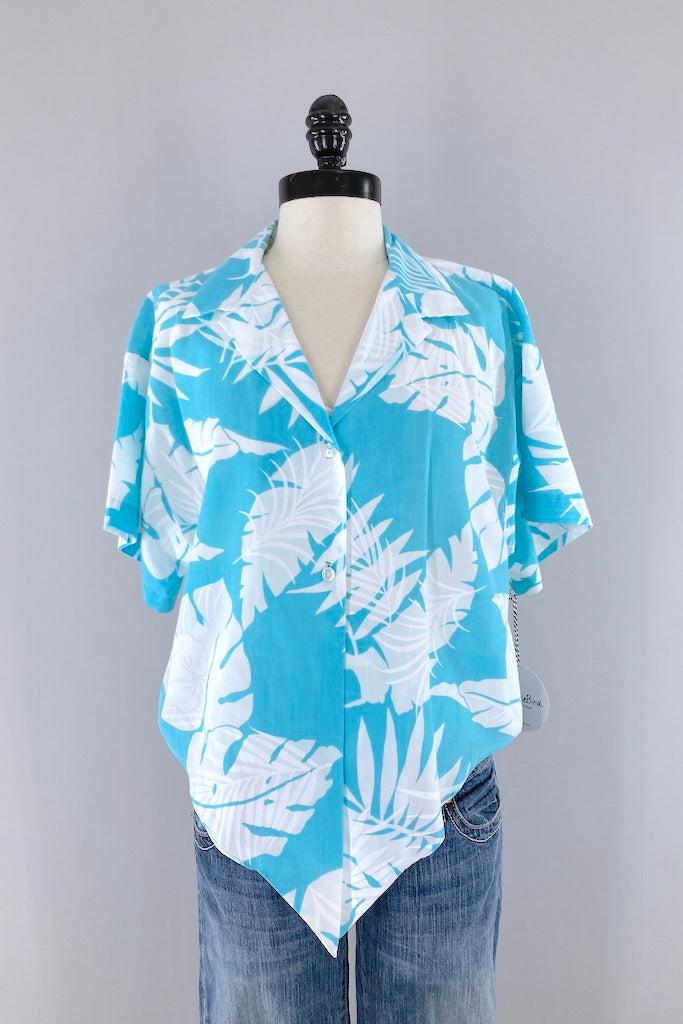 Vintage Hilo Hattie Cropped Hawaiian Shirt-ThisBlueBird