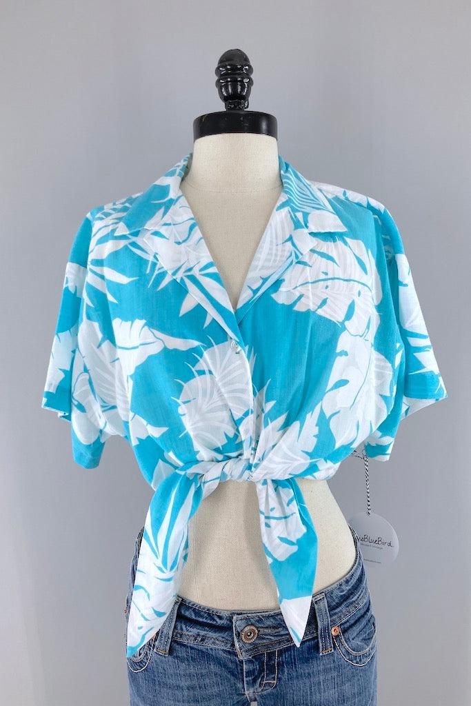 Vintage Hilo Hattie Cropped Hawaiian Shirt-ThisBlueBird