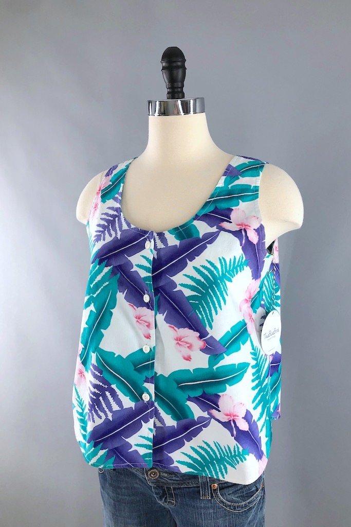 Vintage Hilo Hattie Sleeveless Summer Top-ThisBlueBird - Modern Vintage