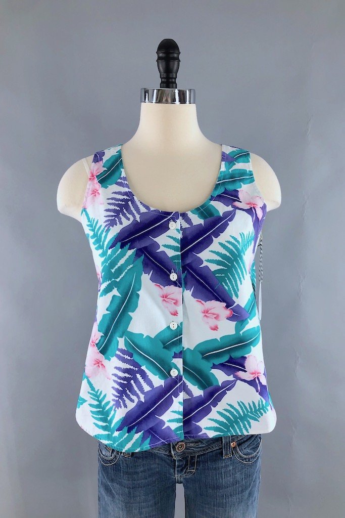 Vintage Hilo Hattie Sleeveless Summer Top-ThisBlueBird - Modern Vintage