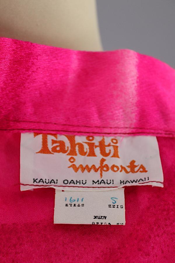 Vintage Hot Pink Hawaiian Tahitian Wave Maxi Wrap Skirt - ThisBlueBird