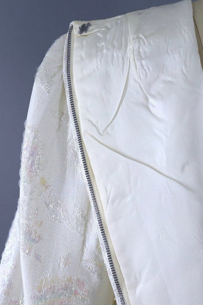 Vintage 1960s White Rose Dress-ThisBlueBird - Modern Vintage