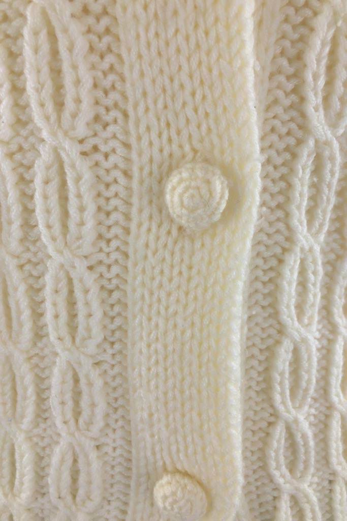 Vintage Ivory Cable Knit Cardigan Sweater-ThisBlueBird - Modern Vintage