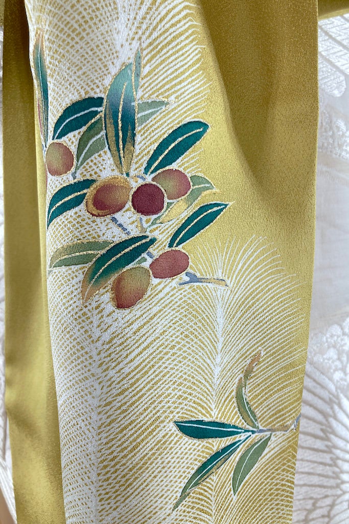 Vintage Ivory Cranes Silk Shiro-Uchikake Wedding Kimono-ThisBlueBird