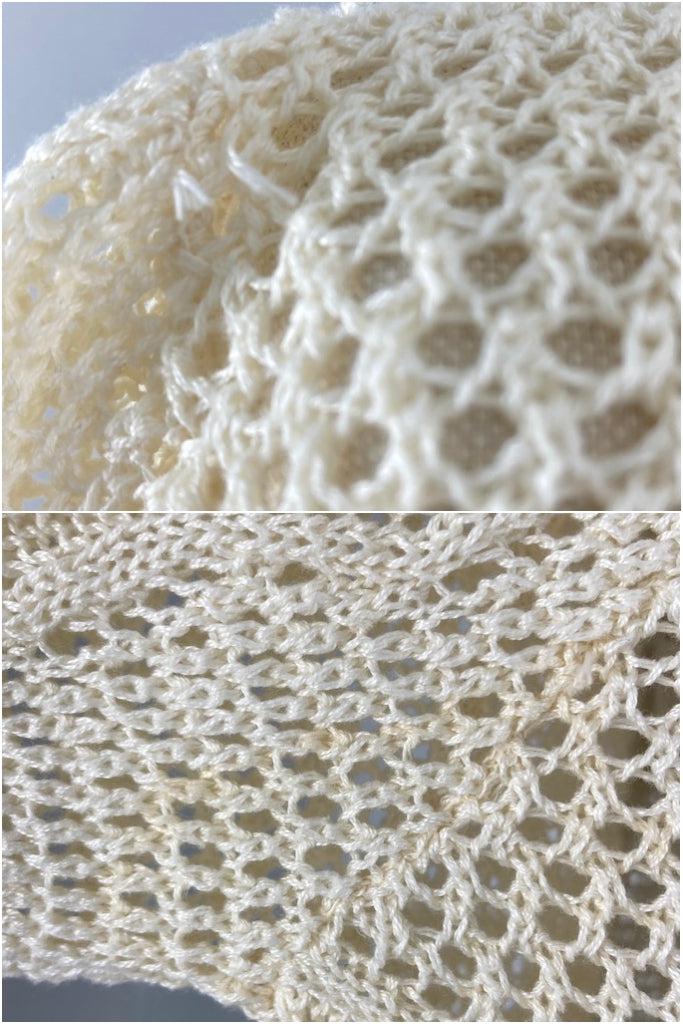 Vintage Ivory Crochet Cardigan Sweater-ThisBlueBird