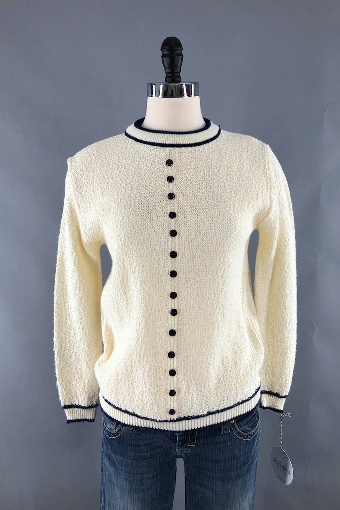 Vintage 1960s Ivory Sweater-ThisBlueBird - Modern Vintage