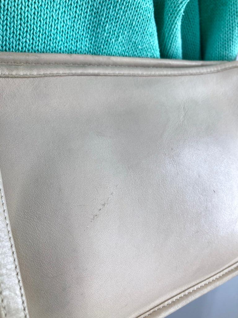 Vintage Ivory Leather Coach City Bag-ThisBlueBird