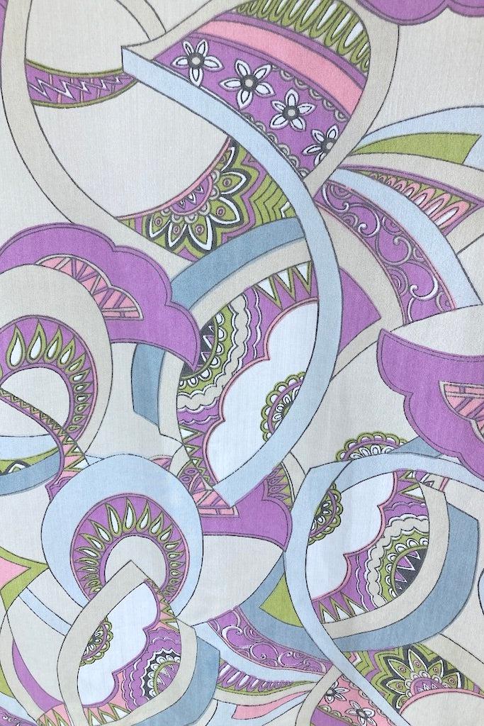 Vintage Ivory Mod Print Day Dress-ThisBlueBird