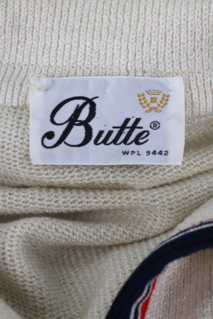 Vintage 1970s Butte Knit Blazer Jacket / Ivory Nautical Preppy - ThisBlueBird