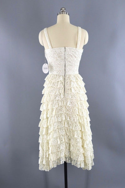 Vintage Ivory Tiered Lace Dress-ThisBlueBird - Modern Vintage