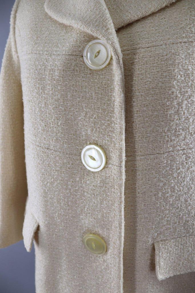 Vintage 1960s Ivory Winter Coat - ThisBlueBird