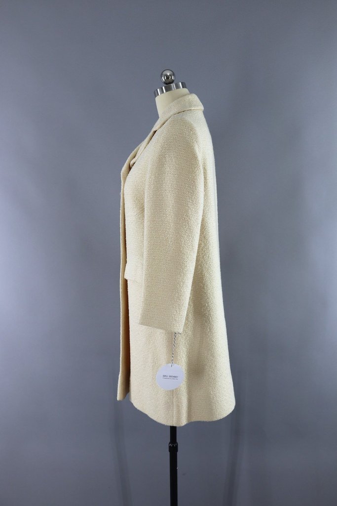 Vintage 1960s Ivory Winter Coat - ThisBlueBird