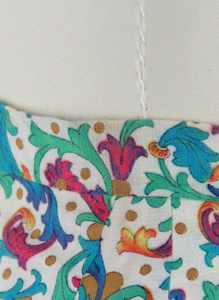 Vintage 1960s Ivy Print Floral Pencil Skirt-ThisBlueBird