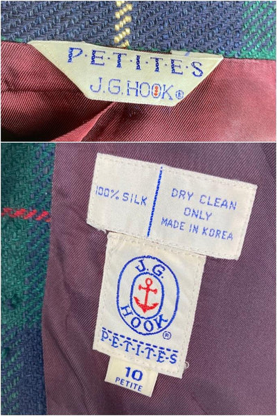 Vintage J. G. Hook Plaid Silk Blazer-ThisBlueBird