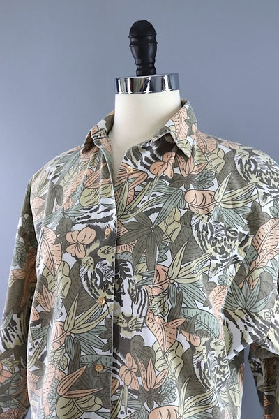 Vintage Jungle Print Safari Shirt-ThisBlueBird - Modern Vintage