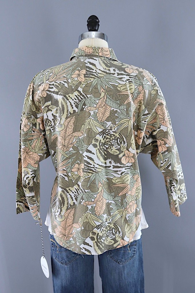 Vintage Jungle Print Safari Shirt-ThisBlueBird - Modern Vintage