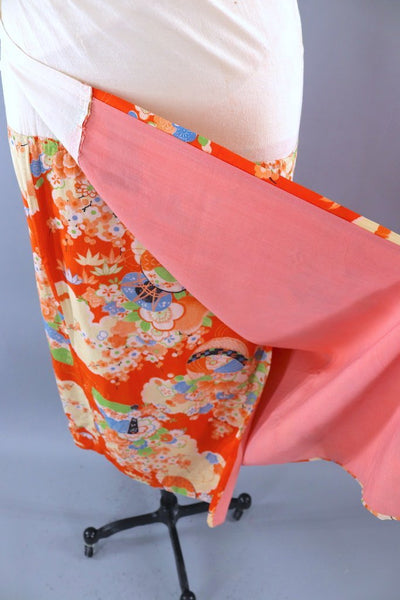 Vintage Kimono Wrap Skirt Susoyoke-ThisBlueBird - Modern Vintage