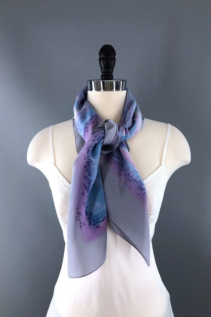 Vintage Kriska Watercolor Print Scarf-ThisBlueBird - Modern Vintage