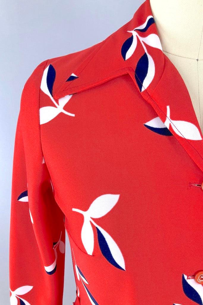 knee length dresses for ladies Vintage Lady Carol Red Leaf Dress – ThisBlueBird