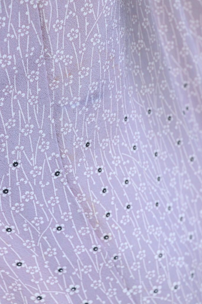Vintage Lavender Floral Silk Kimono Robe-ThisBlueBird