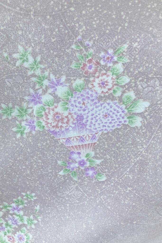 Vintage Lavender &amp; White Floral Kimono Robe-ThisBlueBird