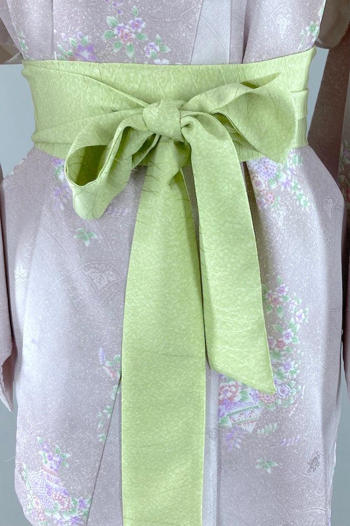 Vintage Lavender &amp; White Floral Kimono Robe-ThisBlueBird