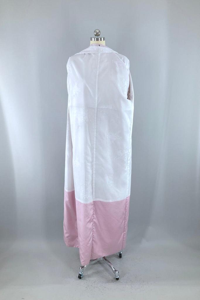 Vintage Lavender &amp; White Floral Kimono Robe-ThisBlueBird