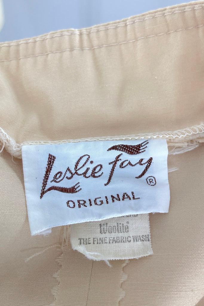 Vintage Leslie Fay Tan Casual Dress-ThisBlueBird