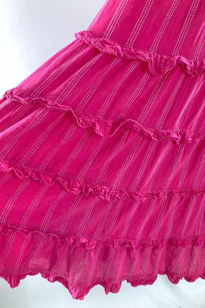 Vintage Magenta Cotton Gauze Dress-ThisBlueBird