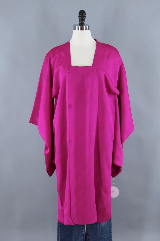 Vintage Magenta Pink Silk Kimono Jacket – ThisBlueBird