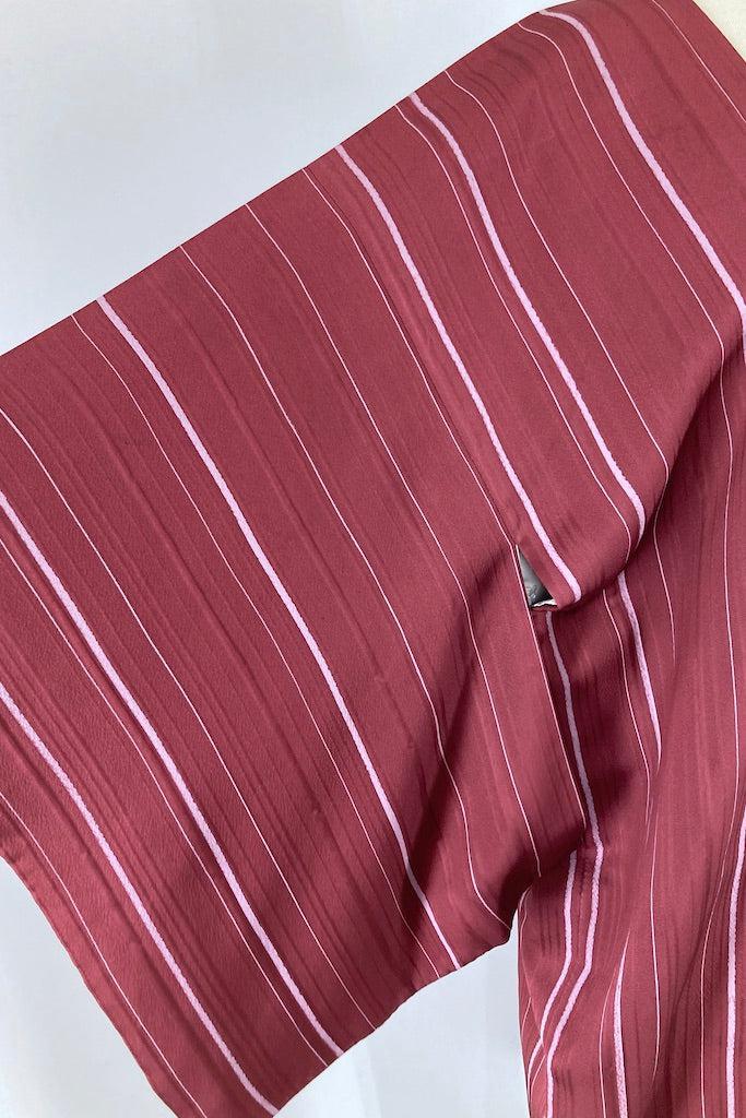 Vintage Maroon Striped Silk Kimono Jacket-ThisBlueBird