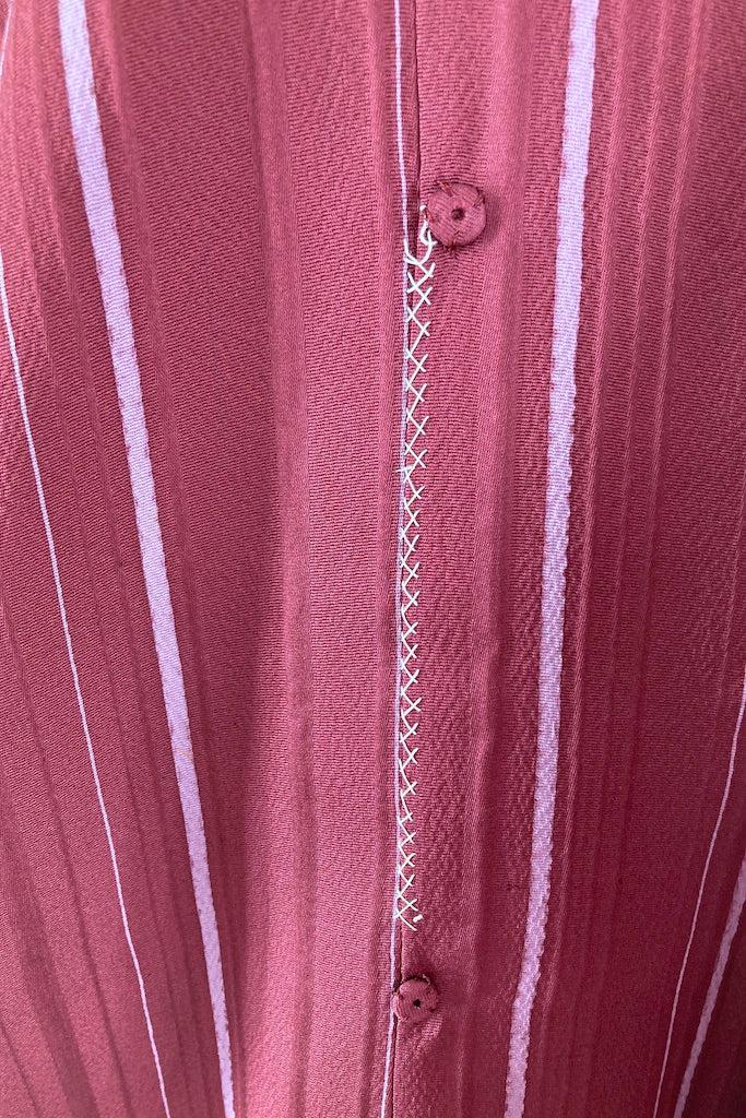 Vintage Maroon Striped Silk Kimono Jacket-ThisBlueBird