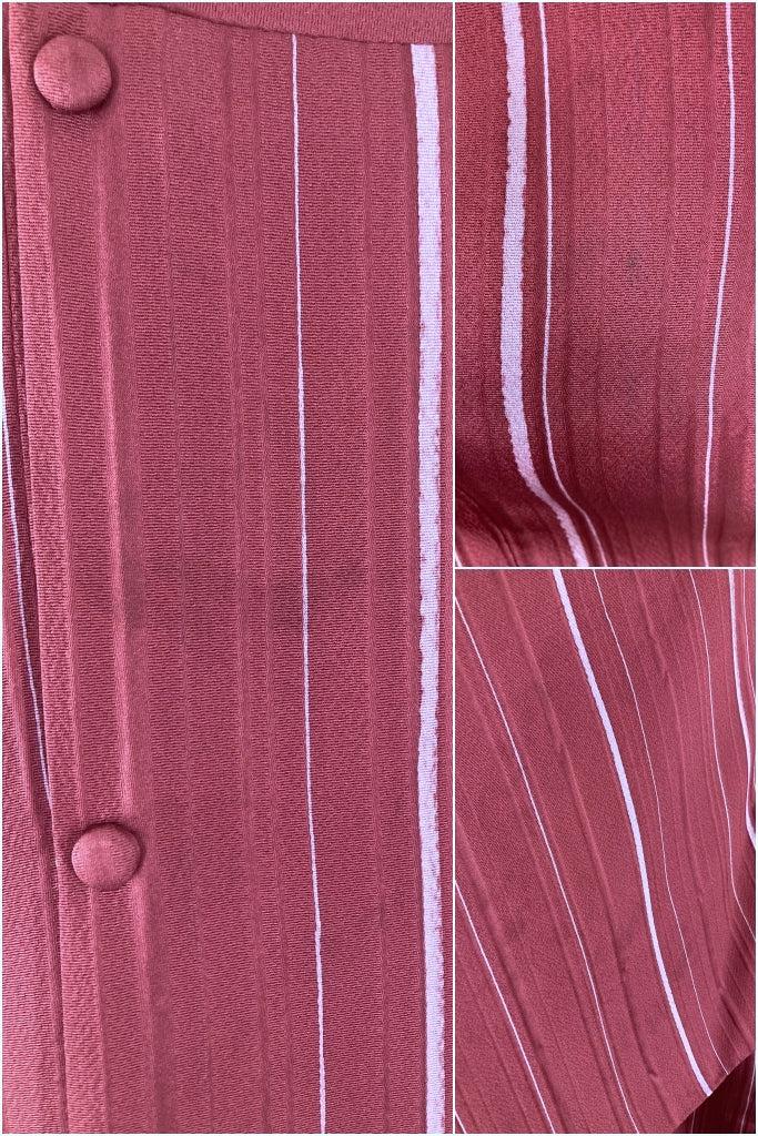 Vintage Maroon Striped Silk Kimono Jacket-ThisBlueBird