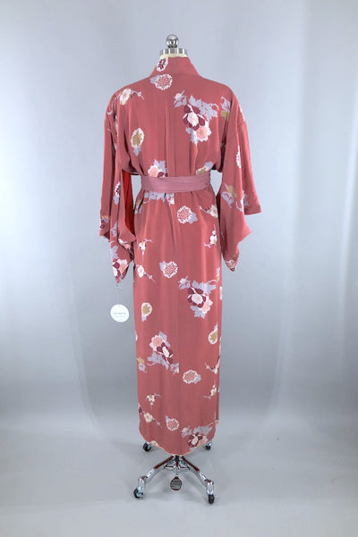 Vintage Mauve Floral Kimono Robe-ThisBlueBird - Modern Vintage