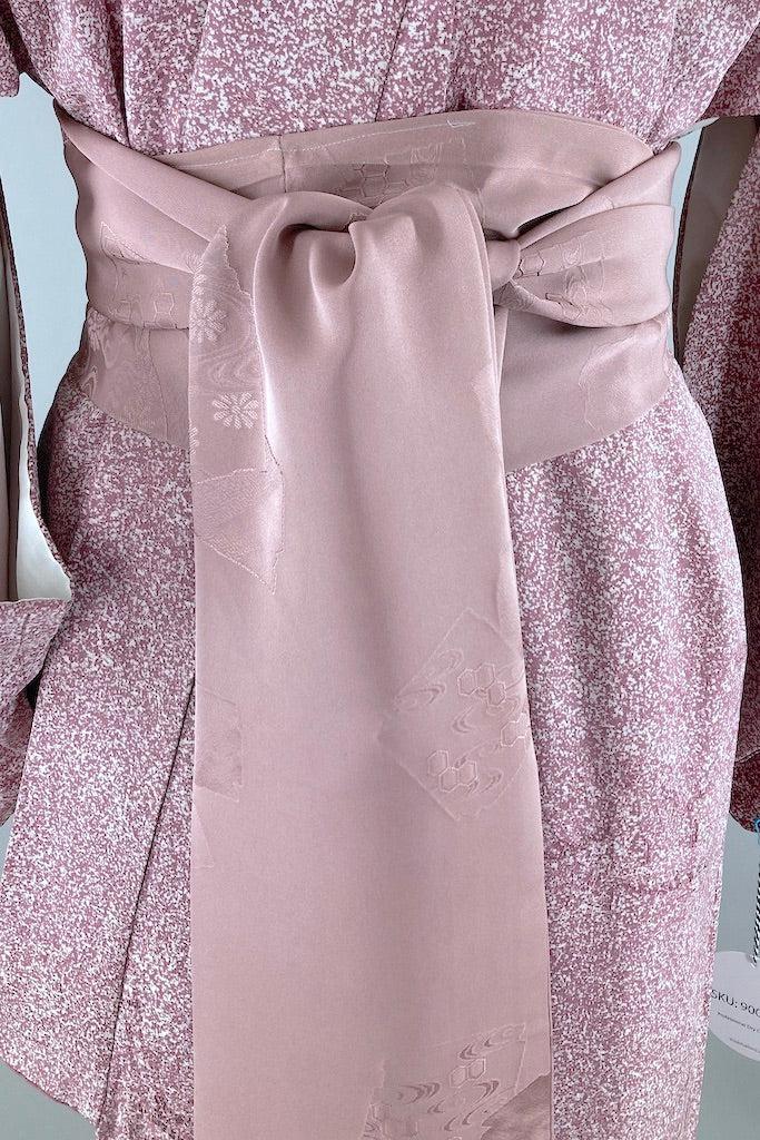 Vintage Mauve Pink Granite Silk Kimono-ThisBlueBird
