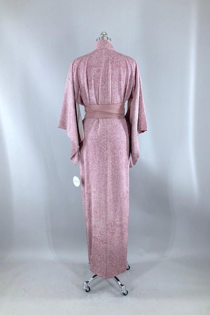 Vintage Mauve Pink Granite Silk Kimono-ThisBlueBird