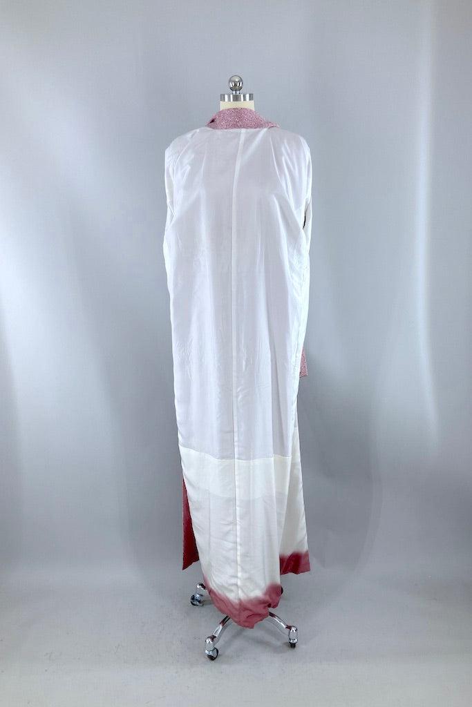 Vintage Mauve Pink Granite Silk Kimono-ThisBlueBird