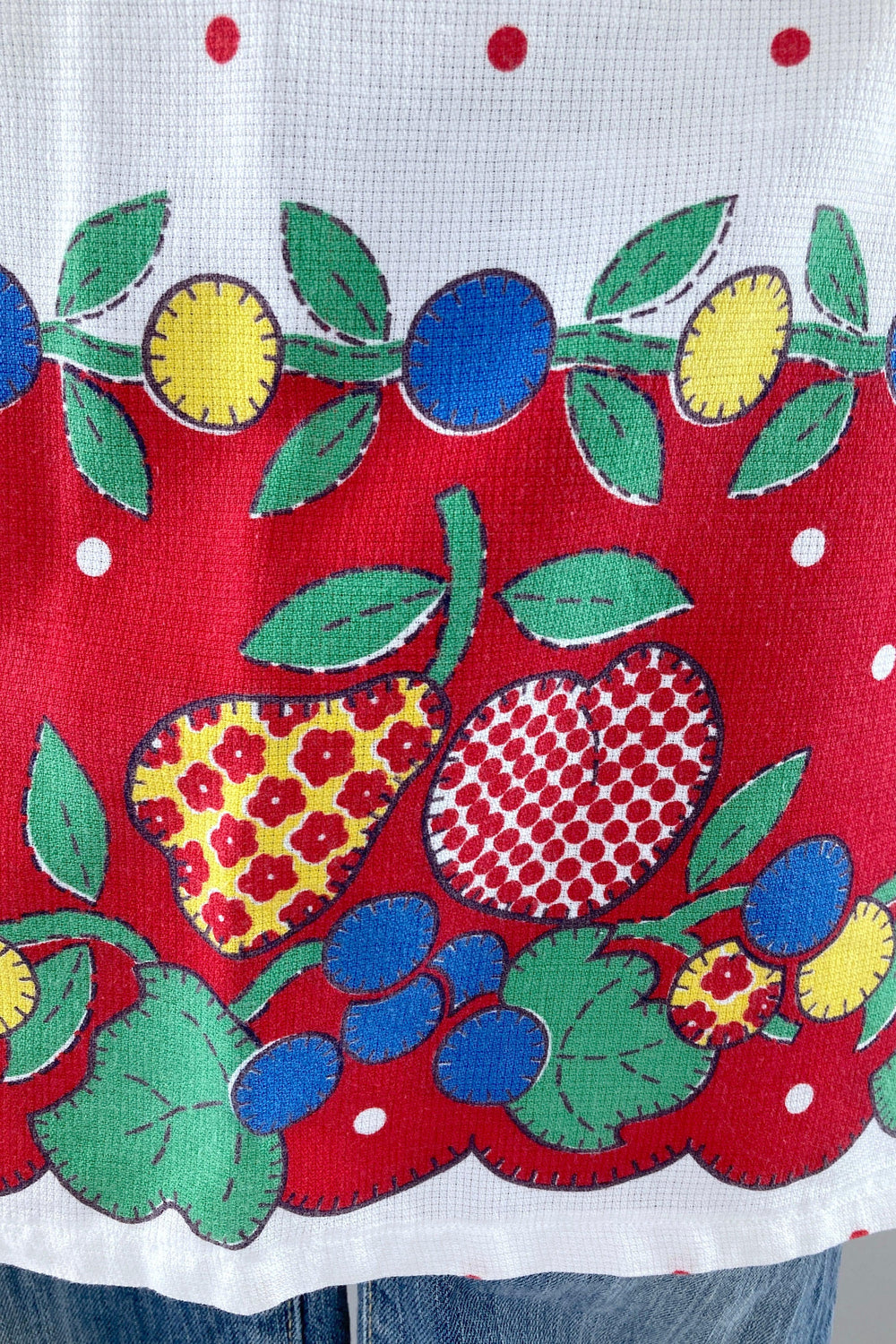 Vintage Mid-Century Fruit Print Half Apron-ThisBlueBird