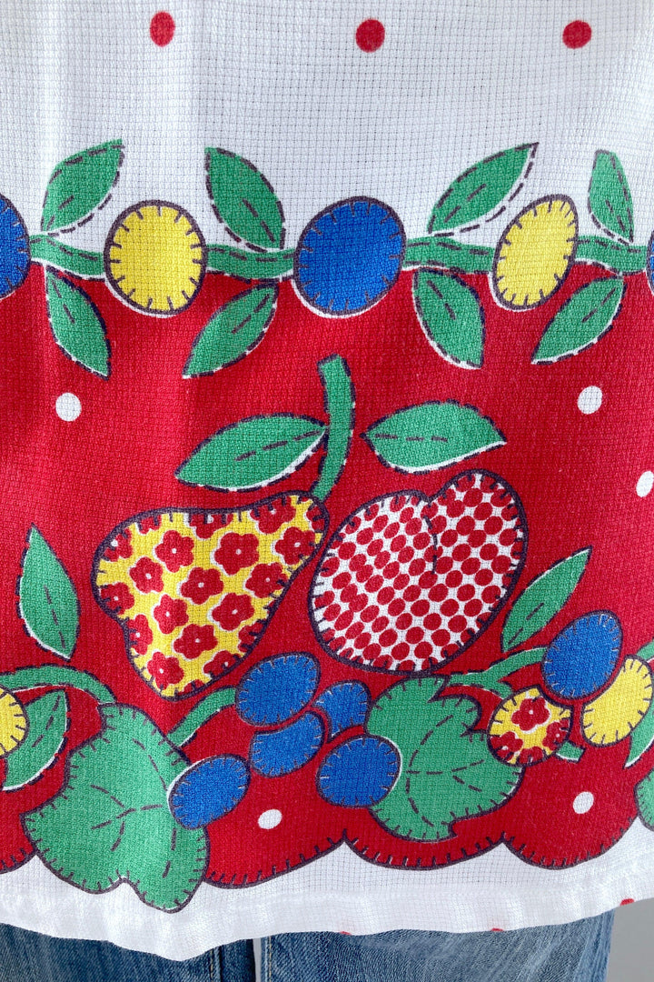 Vintage Mid-Century Fruit Print Half Apron-ThisBlueBird