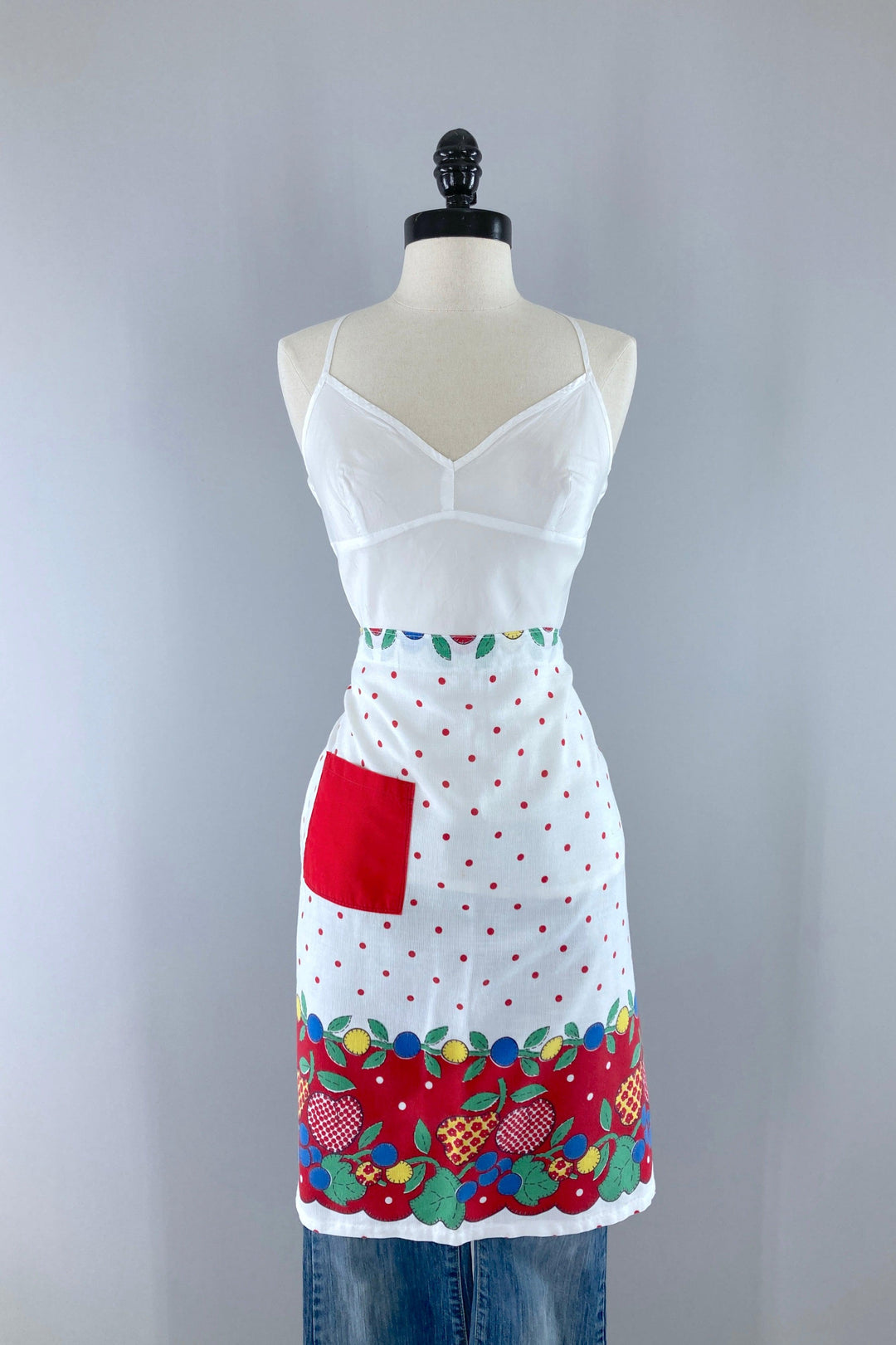 Vintage Mid-Century Fruit Print Half Apron-ThisBlueBird