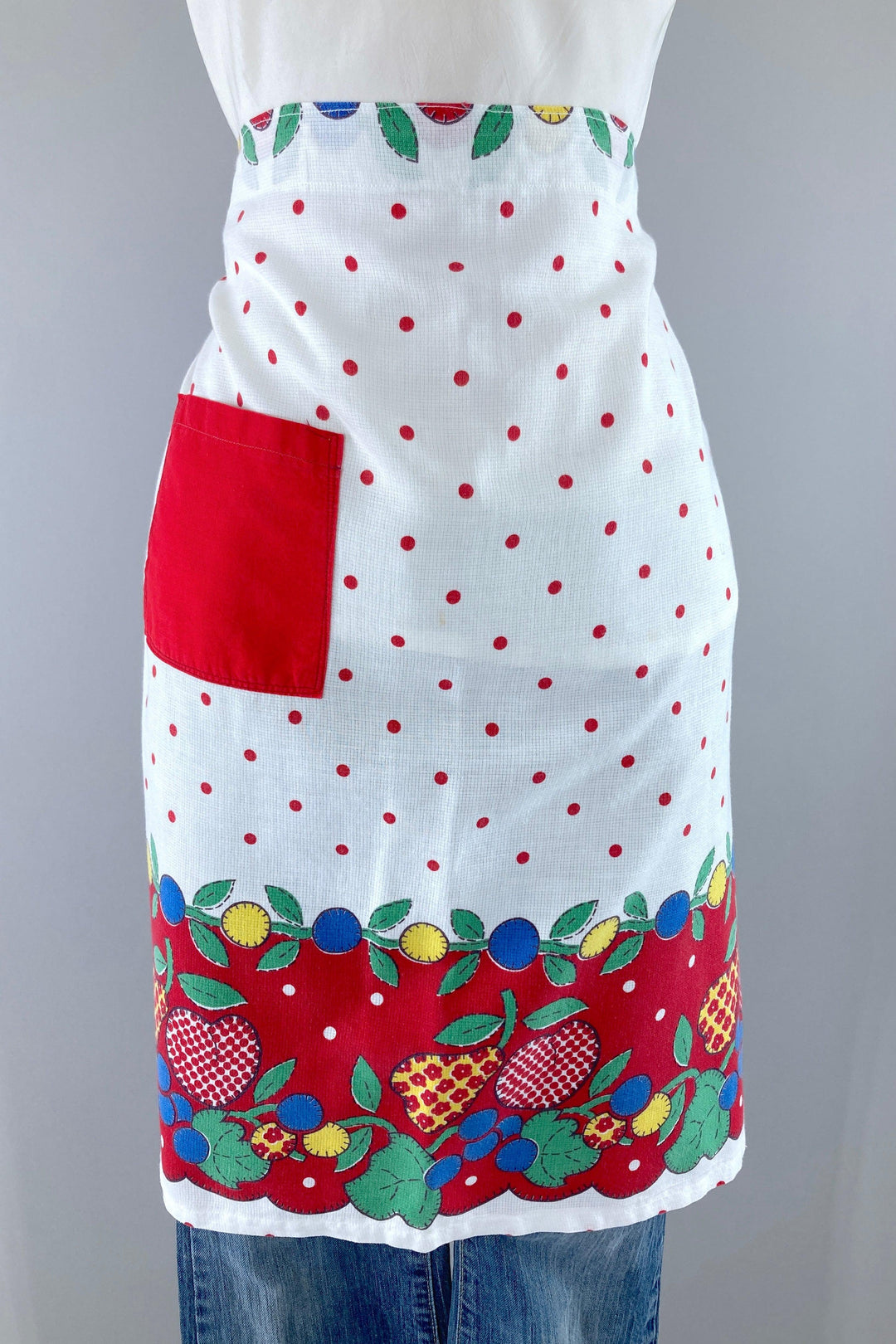 Vintage Mid-Century Fruit Print Half Apron-ThisBlueBird