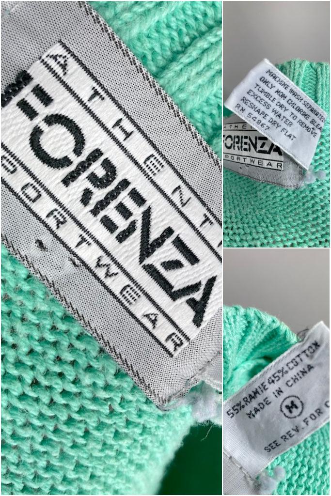Vintage Mint Green V-Neck Sweater-ThisBlueBird