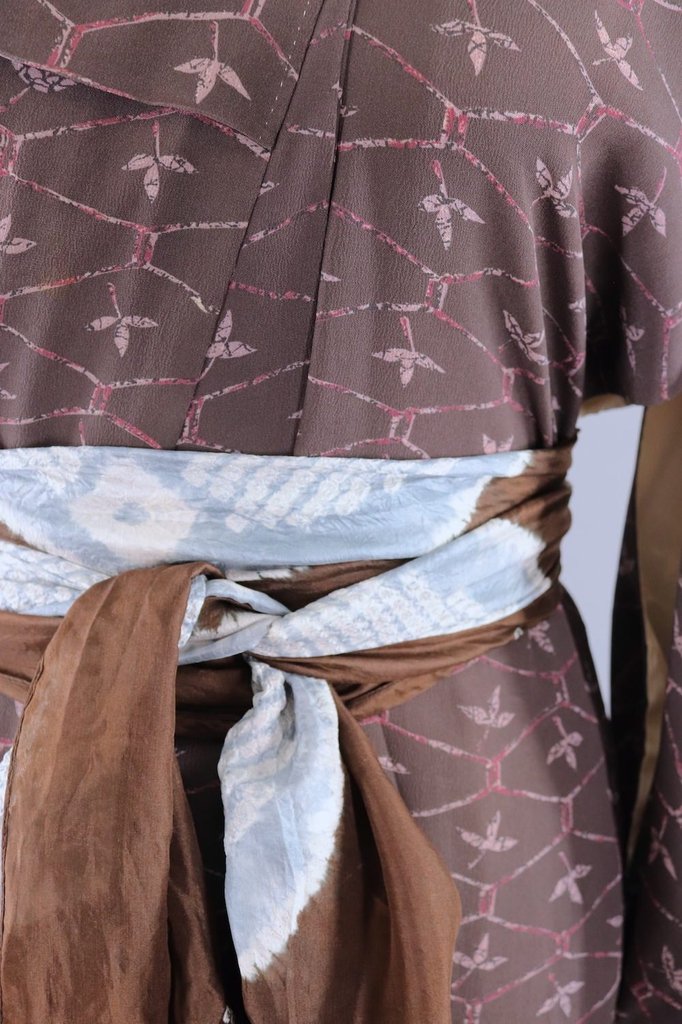 Pink Batik Robe Vintage Mocha Batik Silk Kimono Robe – ThisBlueBird