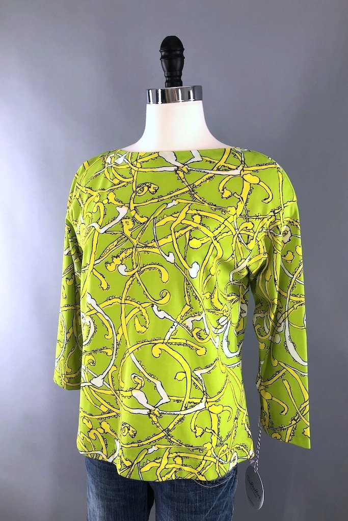 Vintage Mod Green Jersey Top-ThisBlueBird - Modern Vintage