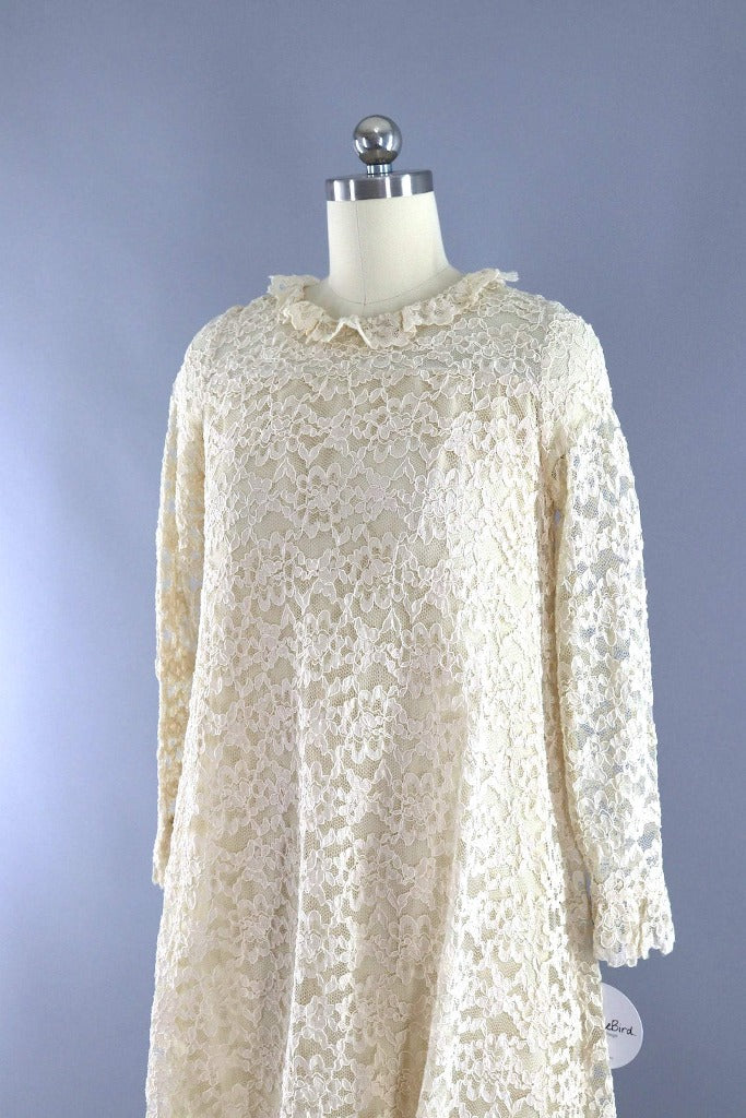 Vintage Mod Ivory Lace Dress – ThisBlueBird