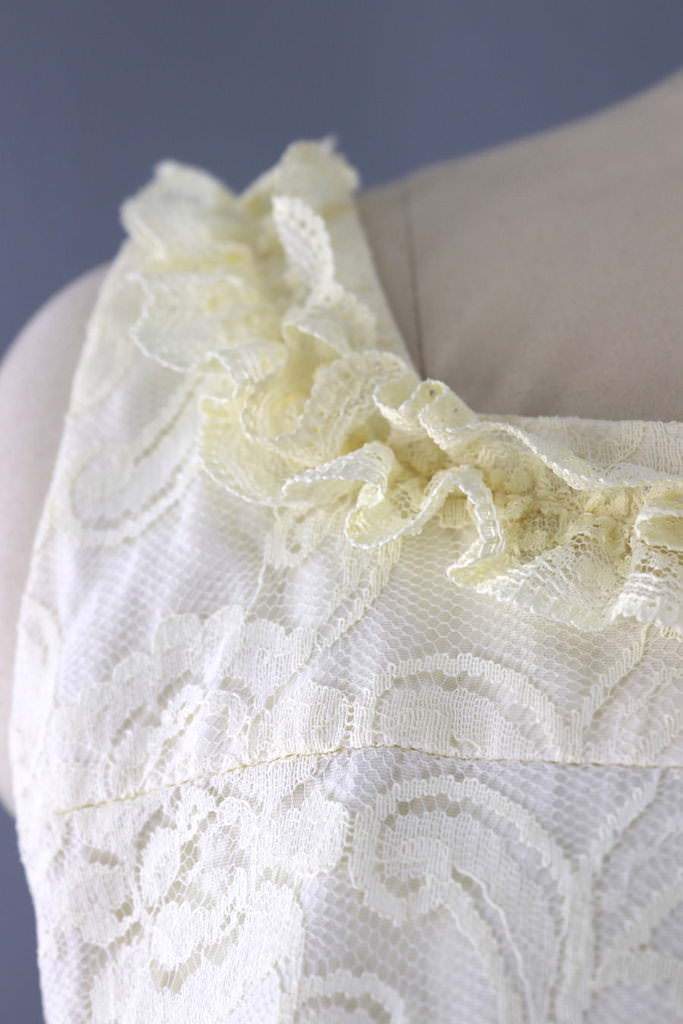 Vintage Ivory Lace Mini Dress-ThisBlueBird - Modern Vintage