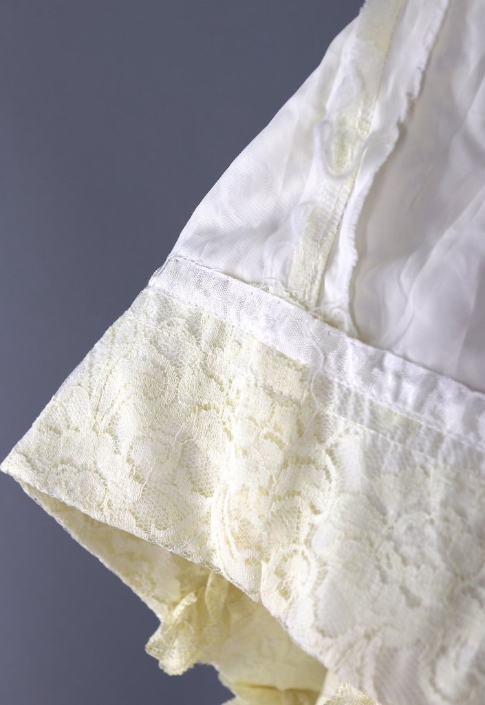 Vintage Ivory Lace Mini Dress-ThisBlueBird - Modern Vintage