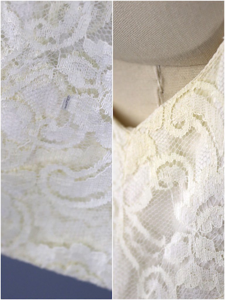 Vintage Ivory Lace Mini Dress-ThisBlueBird - Modern Vintage
